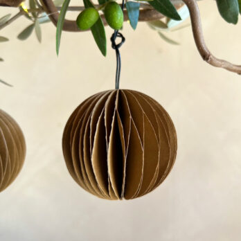 Honeycomb Sphere Paper Ornament Caramel