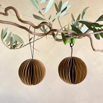 Honeycomb Sphere Paper Ornament Caramel