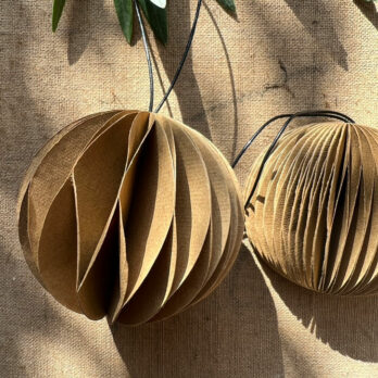 Honeycomb Sphere Paper Ornament Caramel