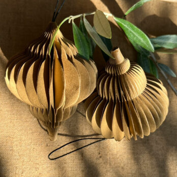 Honeycomb Jewel Paper Ornament Caramel