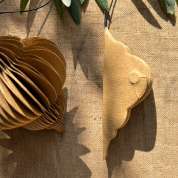Honeycomb Jewel Paper Ornament Caramel