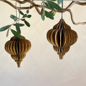 Honeycomb Jewel Paper Ornament Caramel