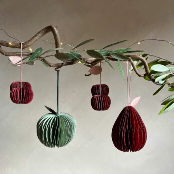 Honeycomb Apple Paper Ornament Green