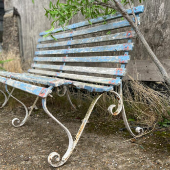 Vintage slatted garden bench