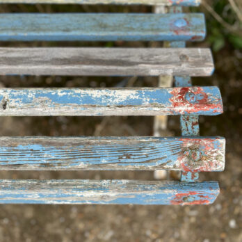 Vintage slatted garden bench