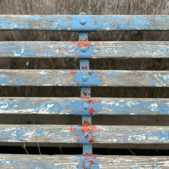 Vintage slatted garden bench