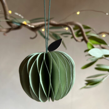 Honeycomb Apple Paper Ornament Green
