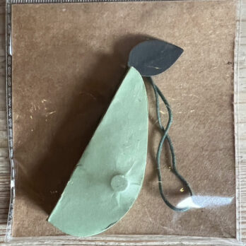 Honeycomb Pear Paper Ornament Green