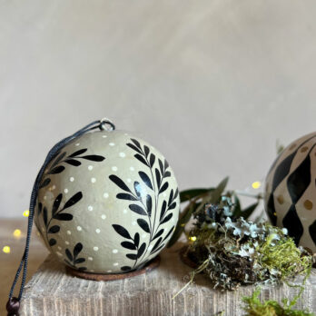 Handpainted Harlequin Paper Bauble