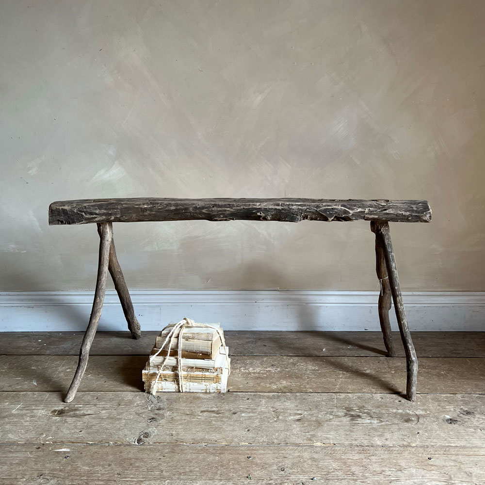 Wooden Primitive Stick Bench