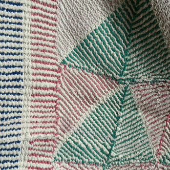 Cream Vintage handstiched Kantha Throw No:4