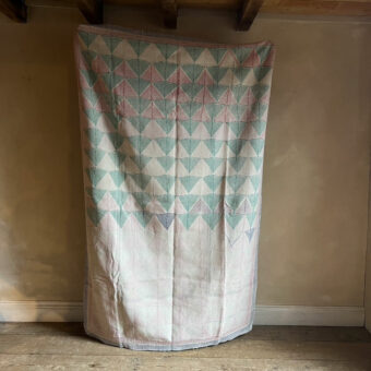 Cream Vintage handstiched Kantha Throw No:4
