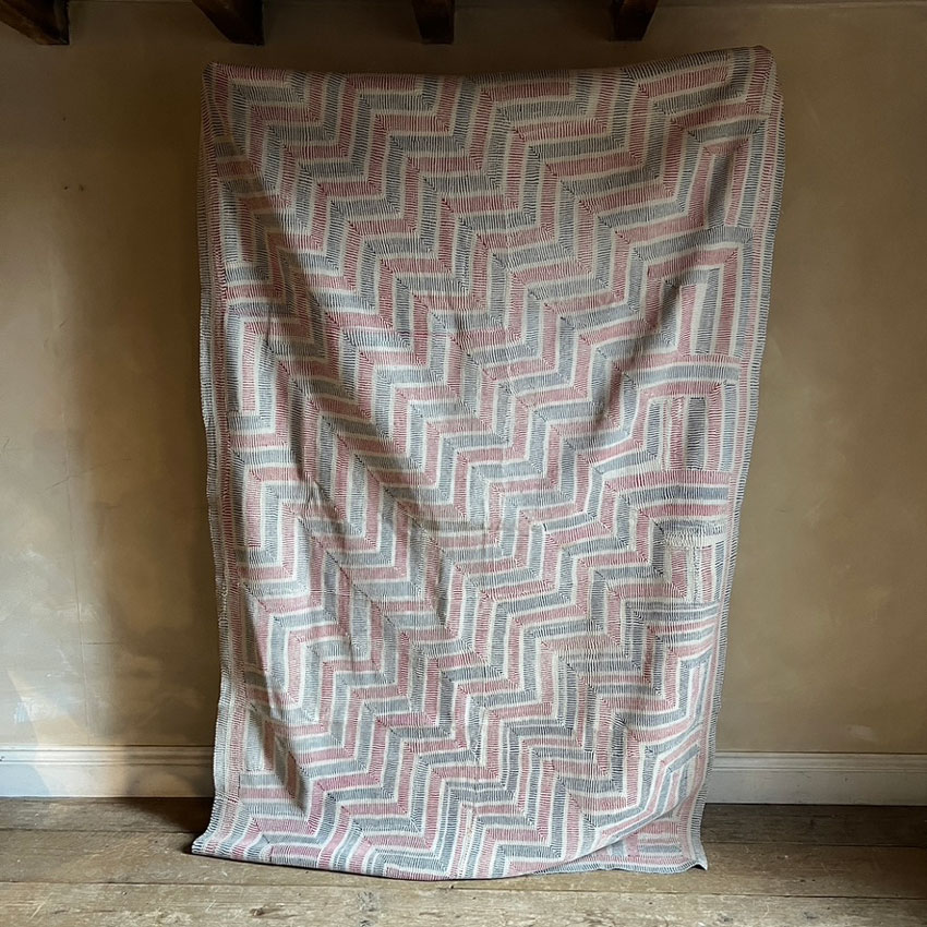 Cream Vintage handstiched Kantha Throw No: 5