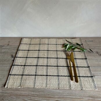 Natural Raffia checked placemat