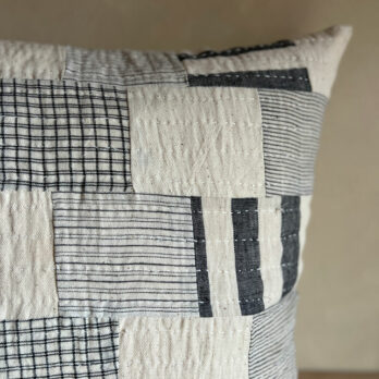 Indigo Patchwork pattern cushion