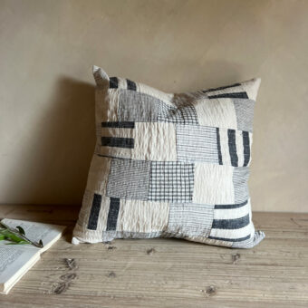 Indigo Patchwork pattern cushion