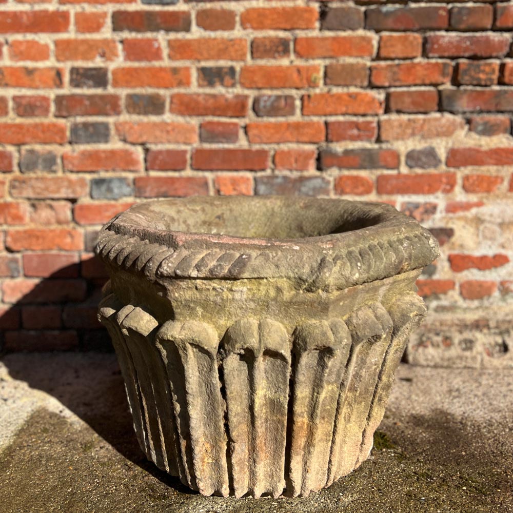 Antique Stone Planter Tulsi