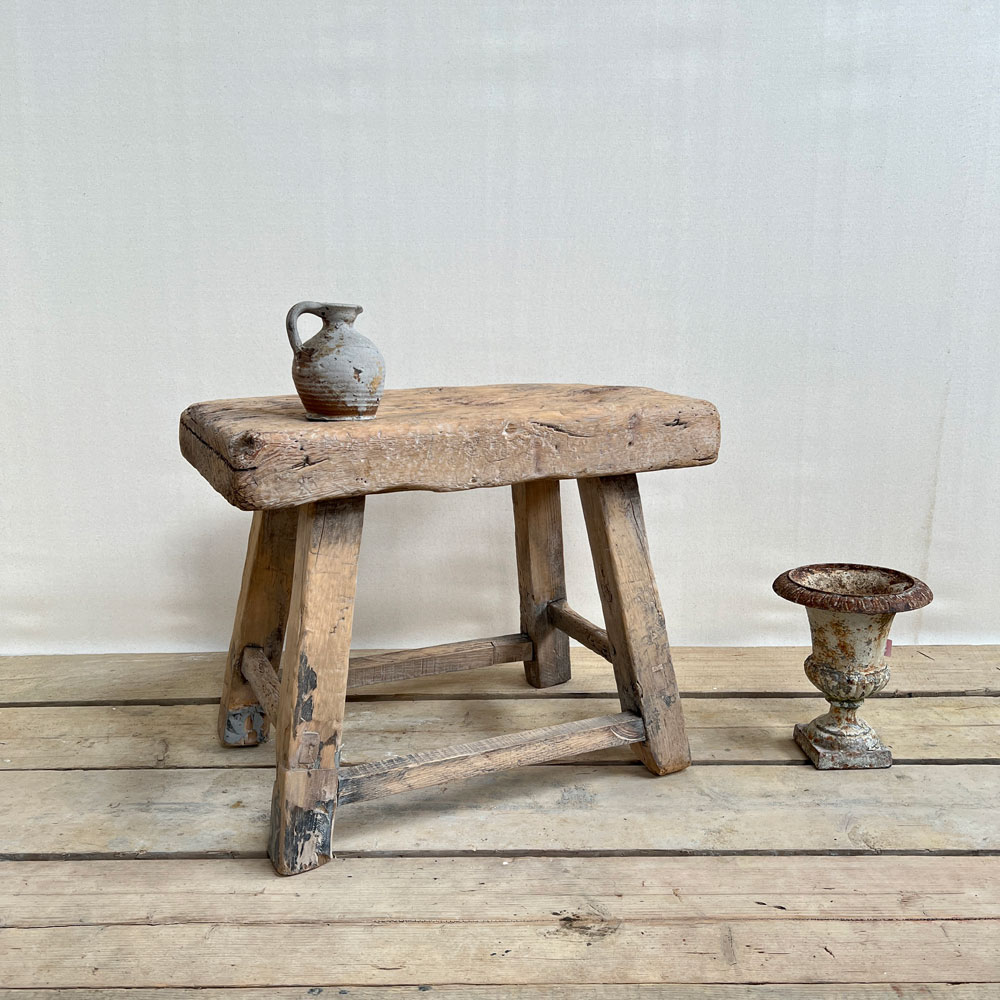 Antique stool side table Astrid