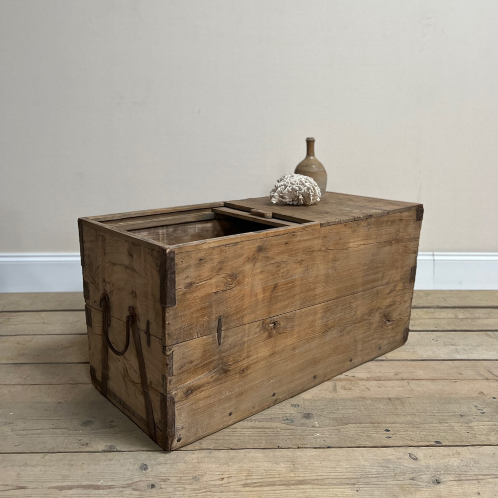 Antique wooden merchants Trunk Ana