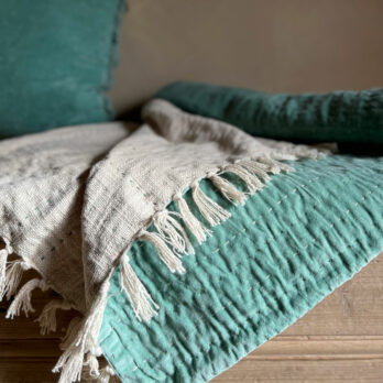 Aquamarine Velvet Throw