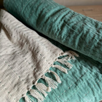 Aquamarine Velvet Throw
