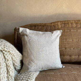 Beige cactus silk cushion
