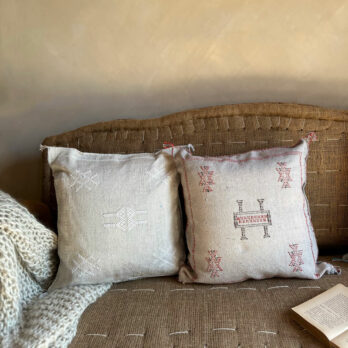 Biege cactus silk cushion