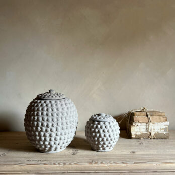 Terracotta White Bobble Vasee