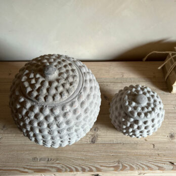Terracotta White Bobble Vase