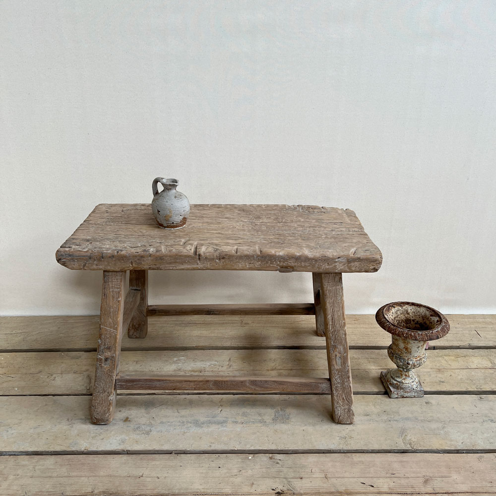 Antique stool side table Clara