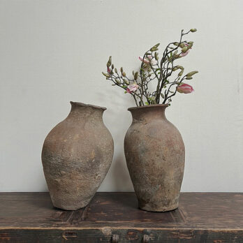 Pair of asymetric antique urns Emilia