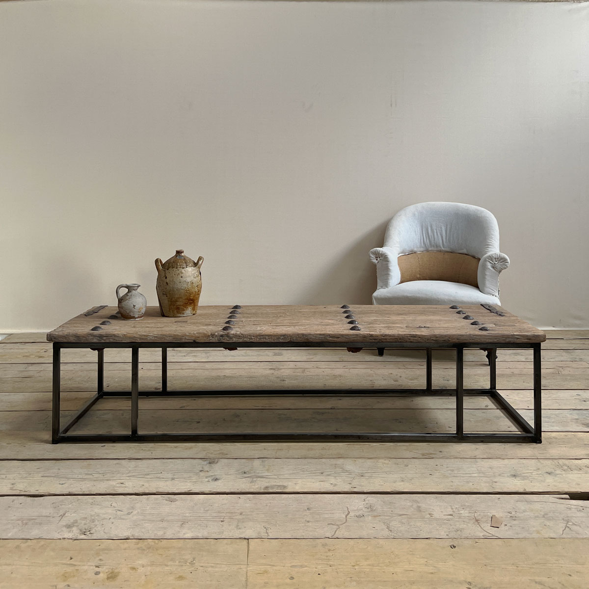 Antique door coffee table bench Hedda