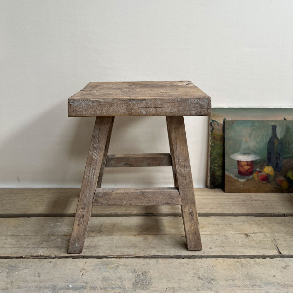 Antique stool side table Marcie