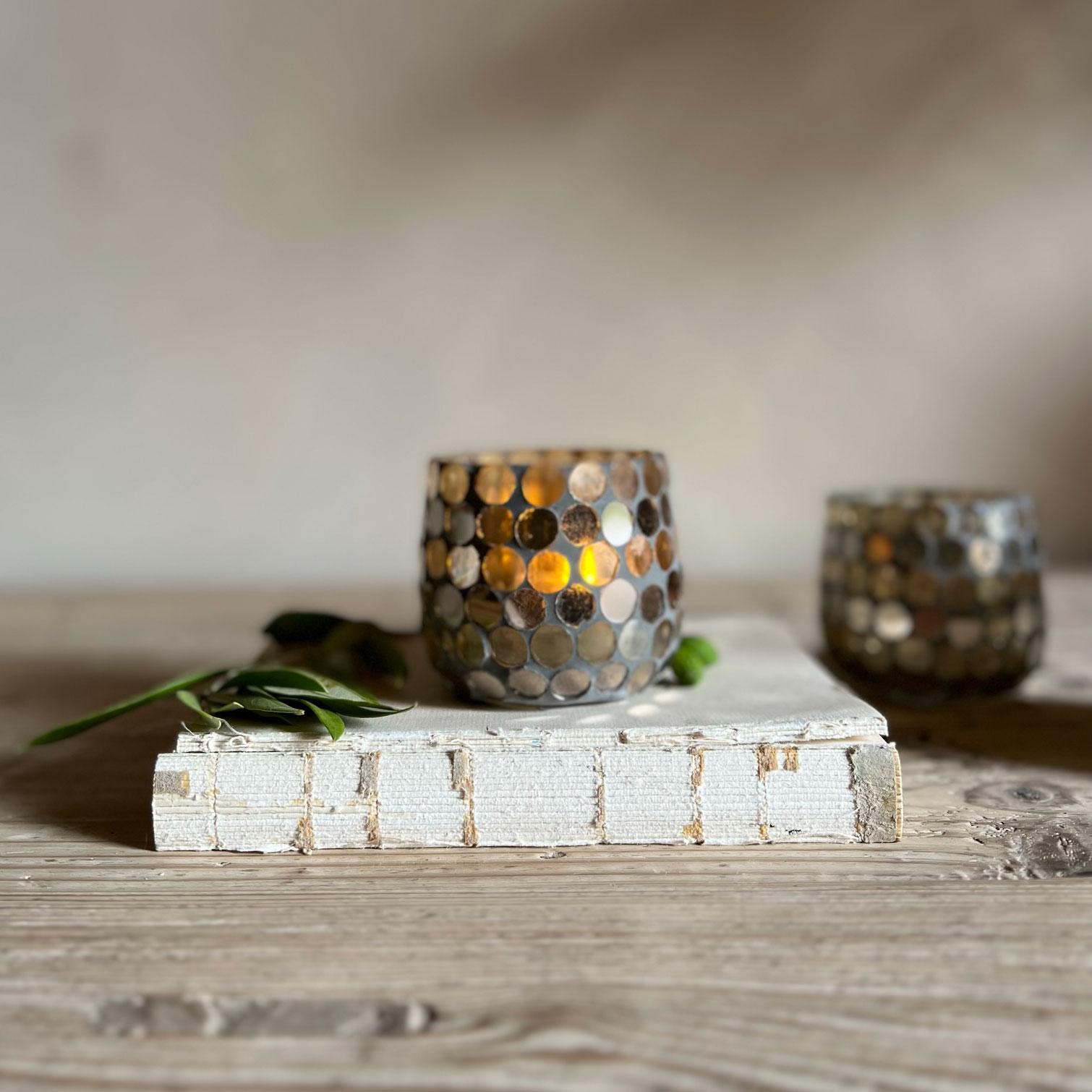 Mini Mosaic Mirror Tealight Holder