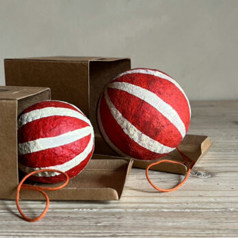 Paper Bauble Red Stripe 6cm
