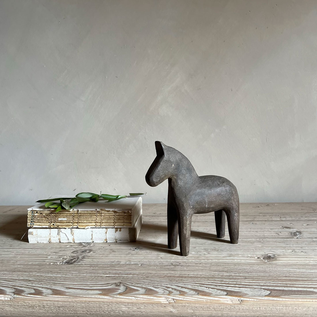 Decorative rustic stone horse