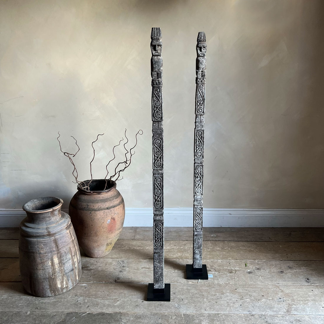 Tribal totem pole rustic patina
