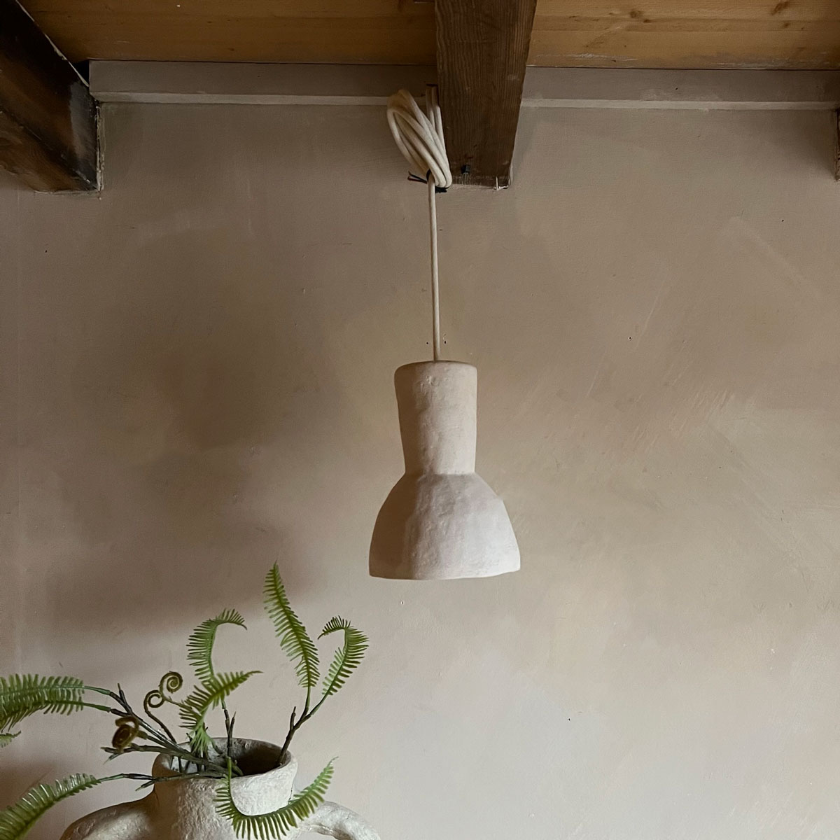 White Stoneware pendent Moro