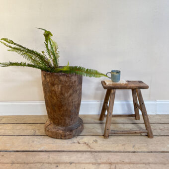 Antique rustic wooden mortar | Roshi