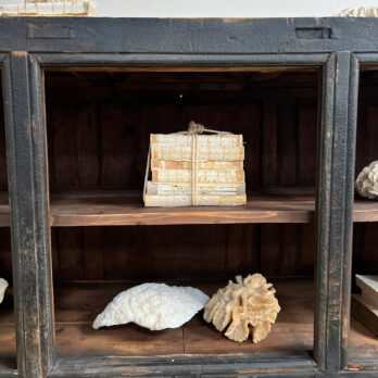 Antique black rustic shop counter | Ashley