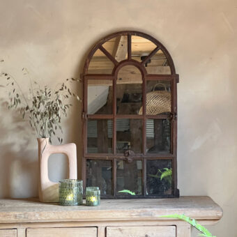Antique iron window mirror | Benton