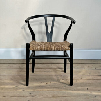 Black Danish chair with rush seat