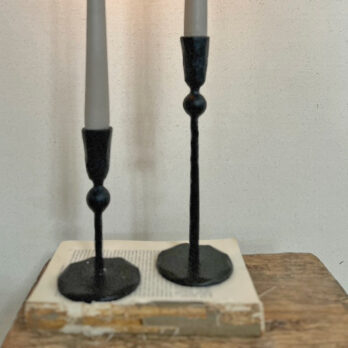 Black Metal Bobble candlestick S