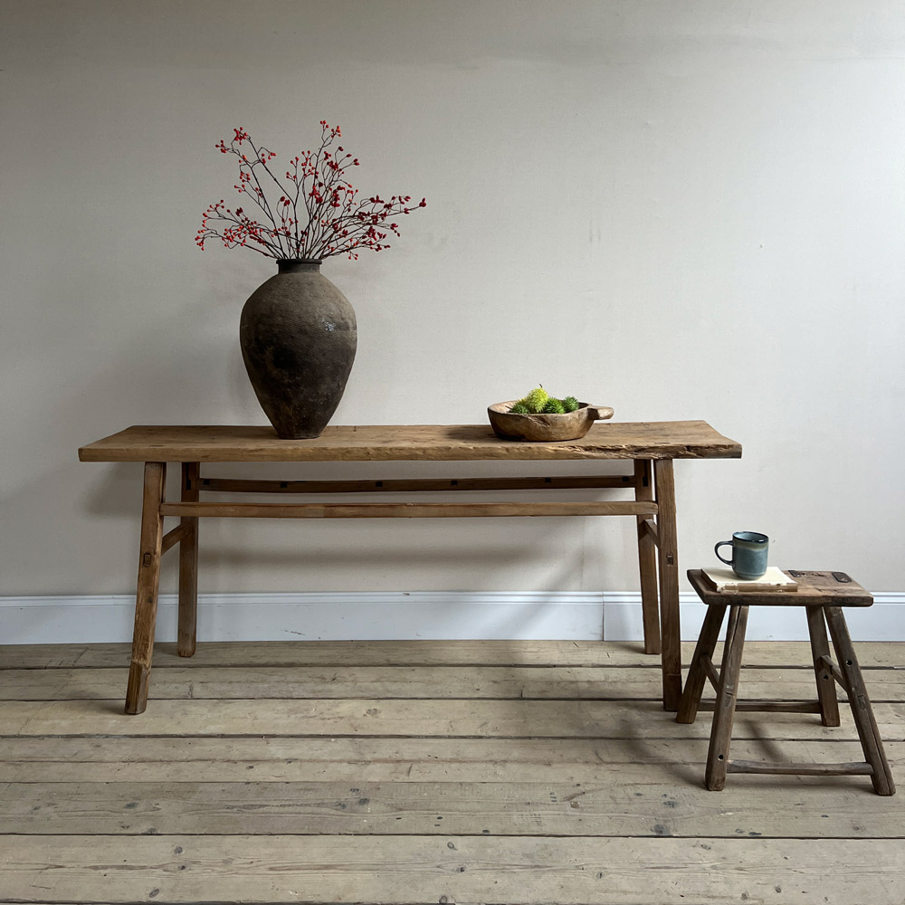 Long antique elm console | Charlotte
