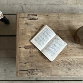 Rustic antique small coffee table | Evangaline