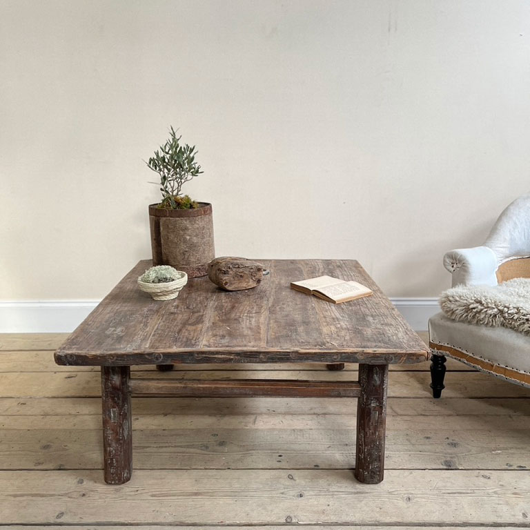 Large square antique coffee table | Harriet