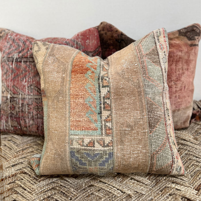 Antique carpet cushion 60cm square | Henri