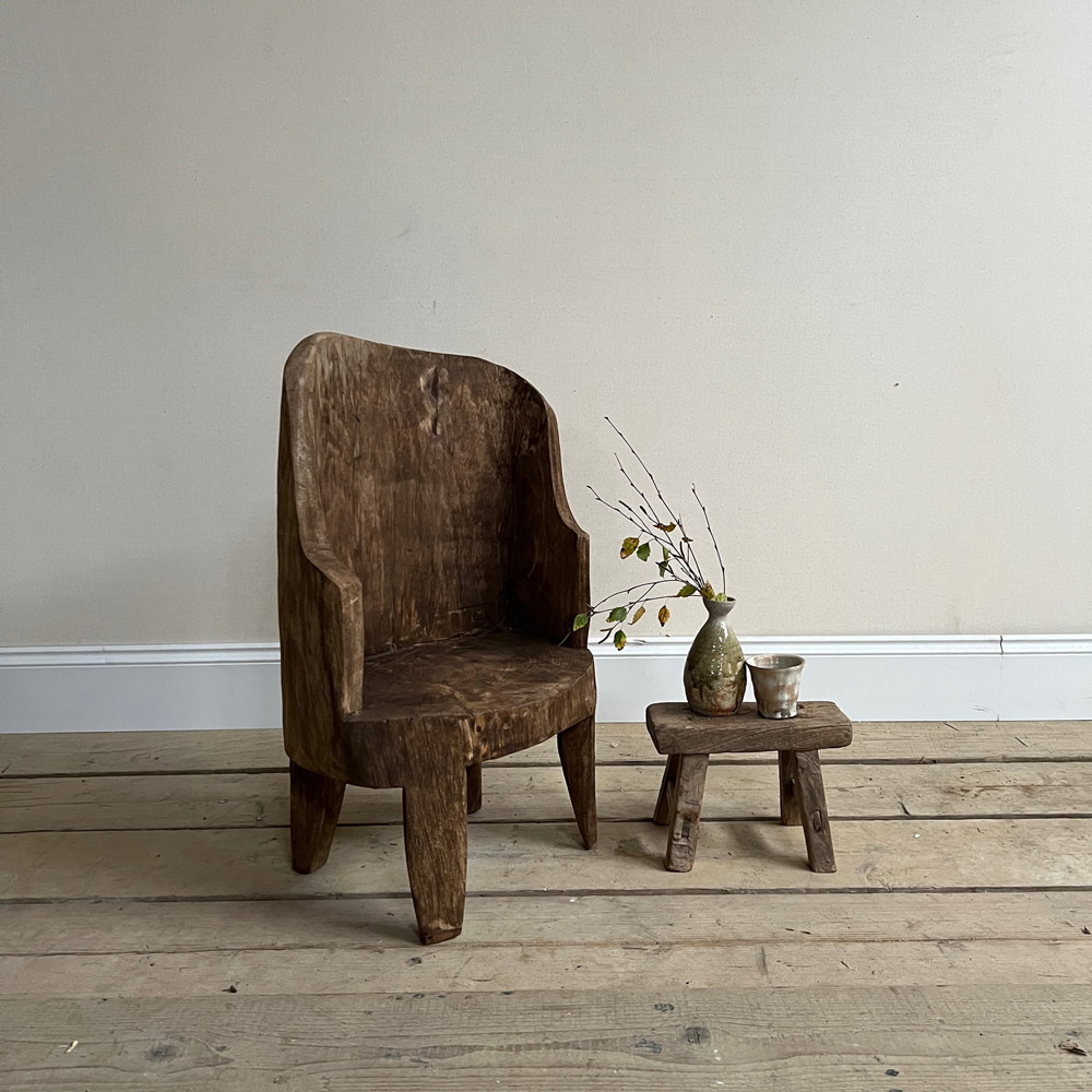 Antique Indian high back chair | Jocasta