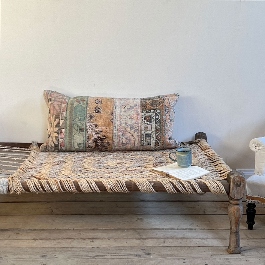 Antique carpet floor cushion | Joshua
