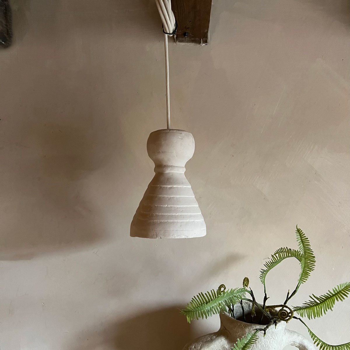 White Stoneware pendent Kanoi
